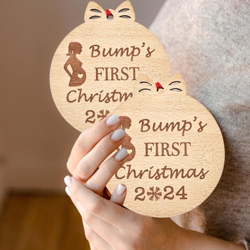 Baby's First Christmas Ornament 2024 - 3in Wooden Keepsake
