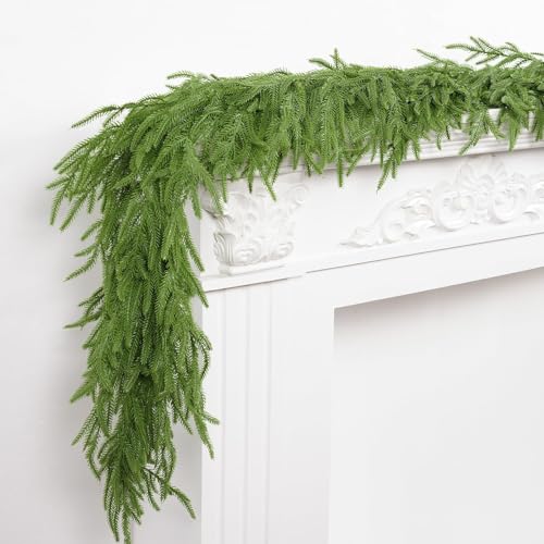 6FT Real Touch Artificial Christmas Garland for Indoor Outdoor Decor - Norfolk Pine