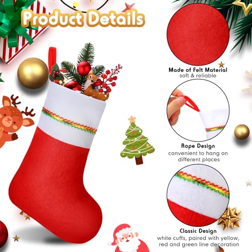 Mini Christmas Stockings Bulk - Red, 100 Pieces, 6 Inch Holiday Decor
