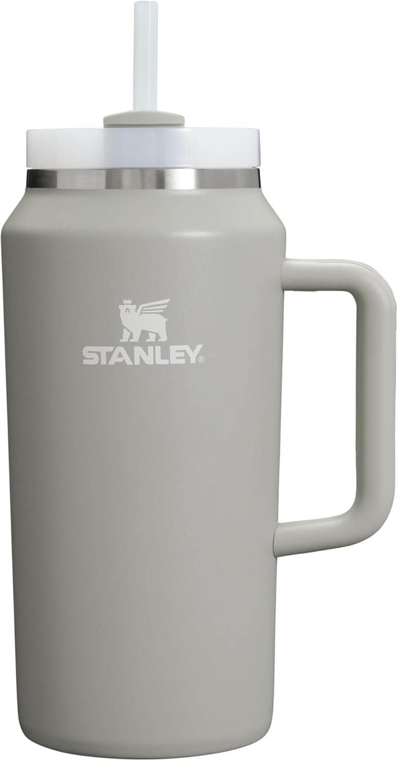 STANLEY Quencher H2.0 Tumbler - 64 oz Insulated Stainless Steel Cup with Handle & Straw | BPA-Free | Ash Color