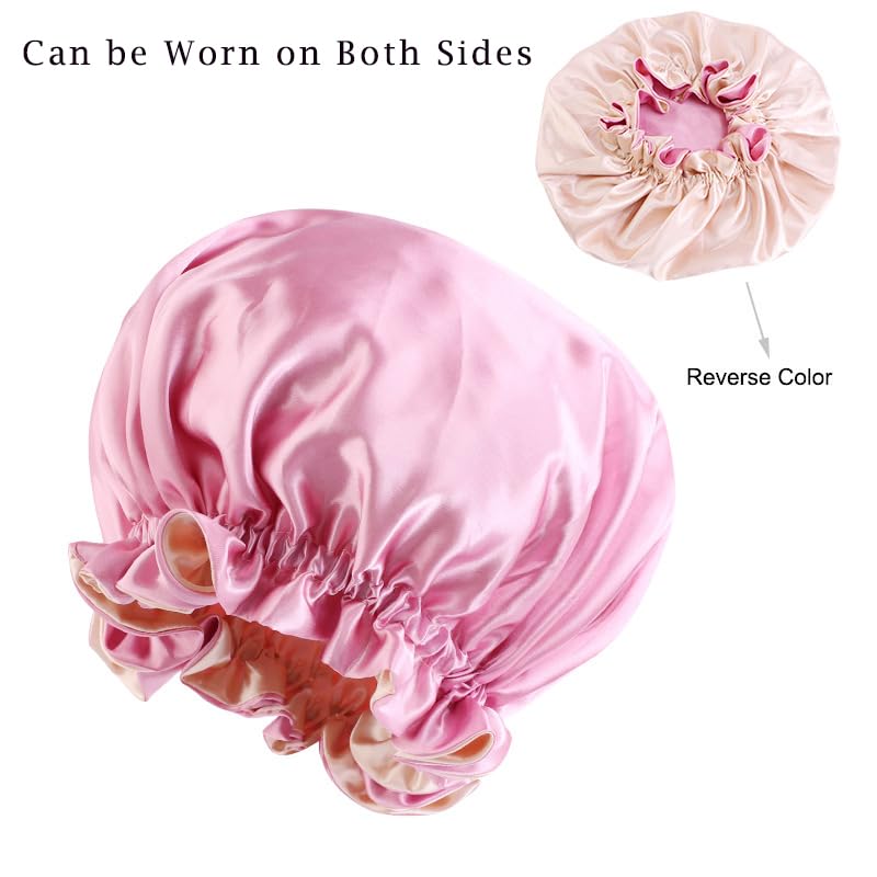 Reversible Satin Sleep Bonnet for Women - Double-Layer Hair Cap