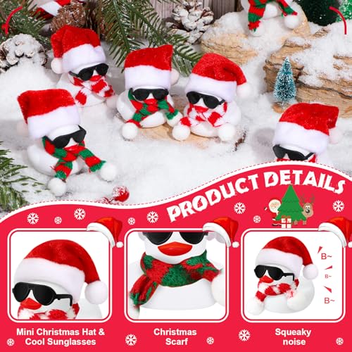 48 Sets Christmas Rubber Duck Toy with Sunglasses Hats & Scarves - Xmas Decor & Gifts