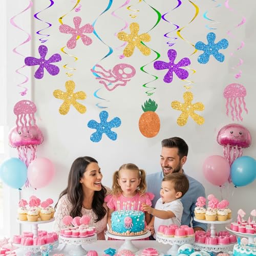 15Pcs Yellow Cartoon Hanging Swirl Decorations for Parties