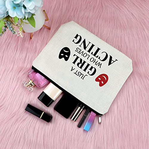Theatre Lover Makeup Bag Cotton Linen Cosmetic Travel Pouch for Actress