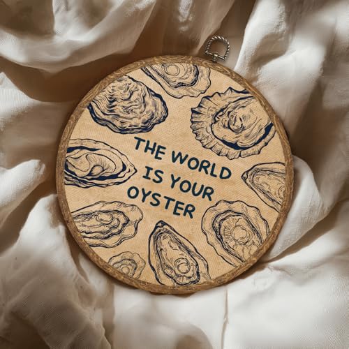 The World is Your Oyster Round Wall Art - 10x10 Inch Canvas Print