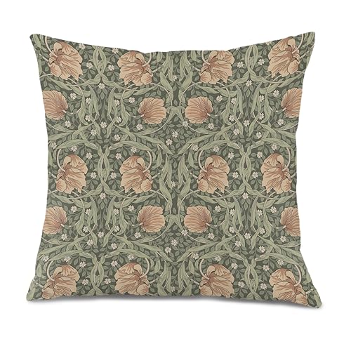 William Morris Vintage Floral Pillow Cover 18x18, Art Nouveau Style - Colour 10