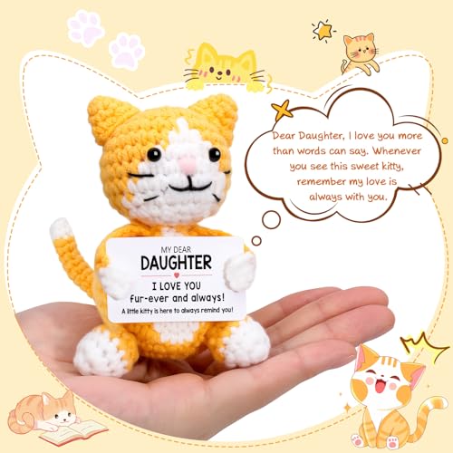 Handmade Crochet Cat Plush for Daughter - Cute Gift Idea
