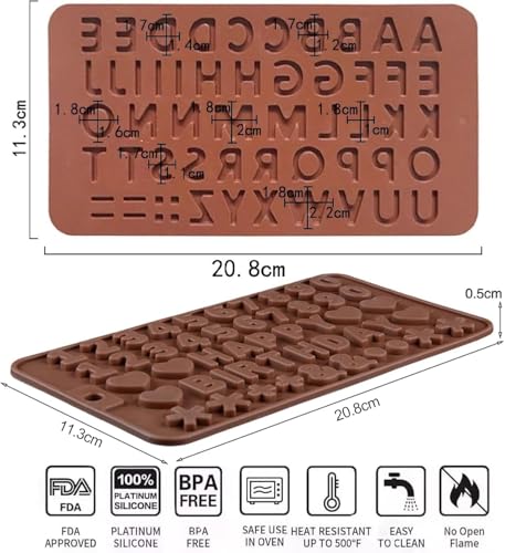 Silicone Alphabet & Number Molds - 2 Pack for Cake Decorations
