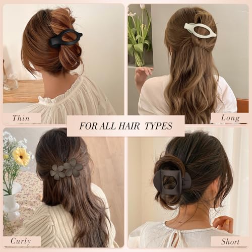 Flat Hair Clips for Women 10 Pcs French Claw and Duckbill Barrettes