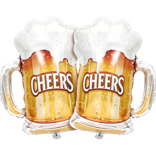 Giant Beer Mug Balloons - 2PCS 27.5" Cheers Decorations