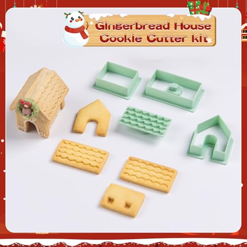 10 Pcs Gingerbread House Cookie Cutters Set of 3 for Holiday Baking and Crafts