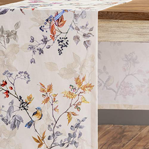 Equinoxe Beige 100% Cotton Table Runner 14.5" x 48" - Seasonal Decor