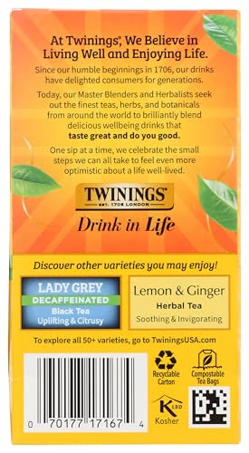 Twinings Decaffeinated Earl Grey Tea Bags - 20 Count, Citrus Flavor