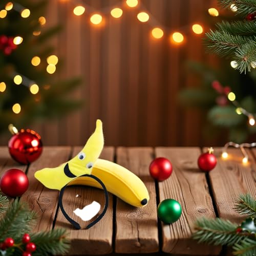 Plush Banana Headband Cute Yellow Fruit Hair Band for Costume Parties