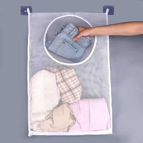 Sorcristy Portable Hanging Laundry Hamper - Large Mesh Basket, 28.74" x 18.89"