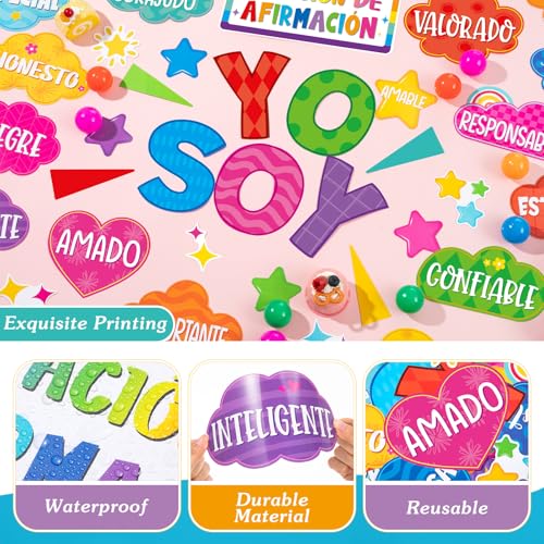 Gersoniel 44-Piece Spanish Affirmation Station Bulletin Board Set, Colorful