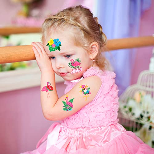 HOWAF 96pcs Flamingo Temporary Tattoos for Kids Summer Party Favors