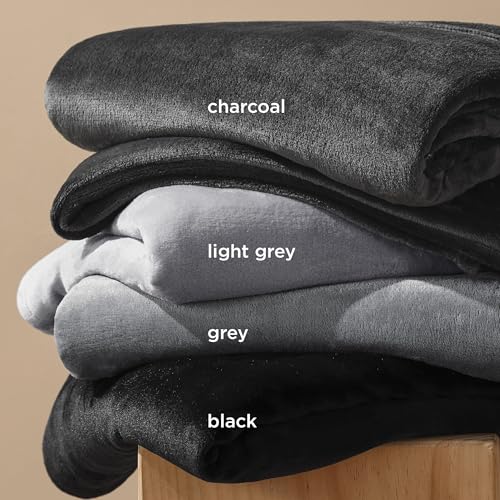 Bedsure GentleSoft Charcoal Fleece Throw Blanket 50" x 60"