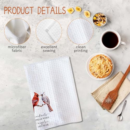 Love Bird Cardinal Quote Hand Towel - Decorative Waffle Weave Dish Towel