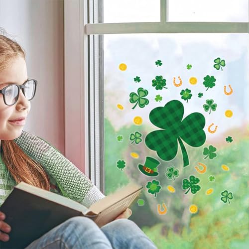 St. Patrick's Day Window Clings - 6 Sheet Shamrock Stickers