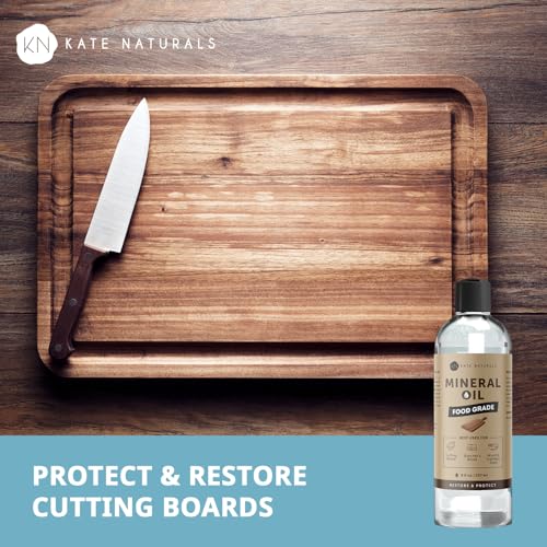 Kate Naturals Food Grade Mineral Oil for Cutting Boards - 8oz