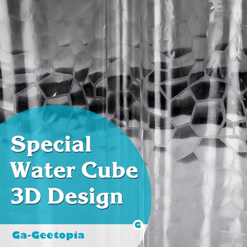 Ga-Geetopia 72x72 Water Cube EVA Shower Curtain Liner - Lightweight & Durable