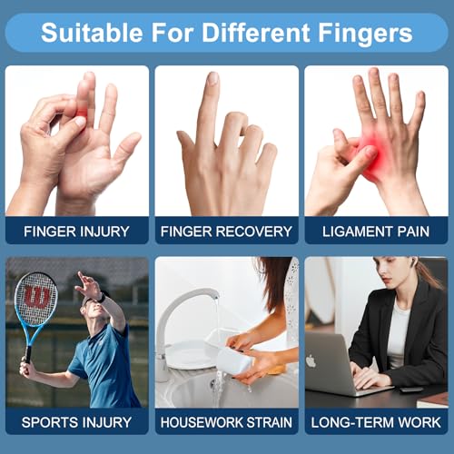 5Pcs Trigger Finger Splint, Finger Braces Joint Stabilizer, Adjustable Mallet Splint and Hand Brace, Finger Straightener for Arthritis ? Fits Thumb, Index, Middle, Ring and Pinky Fingers(5PCS)
