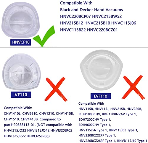 6-Pack HNVCF10 Filters for Black+Decker Dustbuster Vacuums