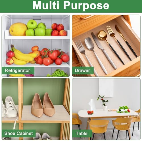Amrules EVA Drawer Shelf Liner, Non-Slip Kitchen Cabinet Mat, 12" x 240"