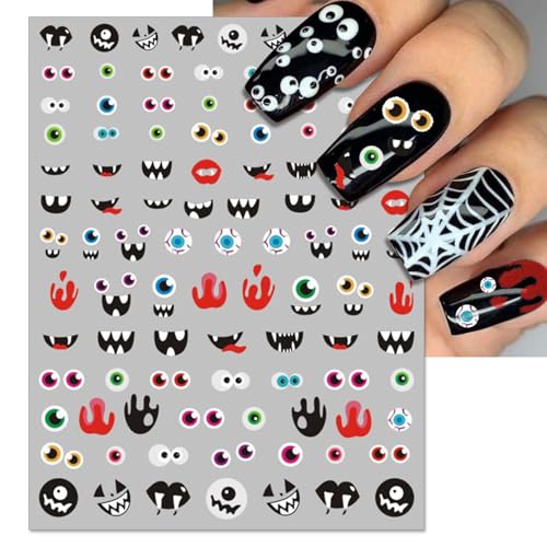IDDFEVE Halloween Nail Art Stickers 3D Self-Adhesive Ghost Pumpkin Decals 6 Sheets