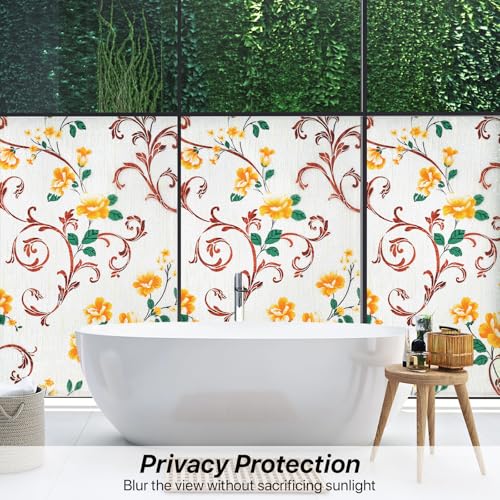 Stained Glass Window Film - Privacy & UV Protection, 17.5x78.7"