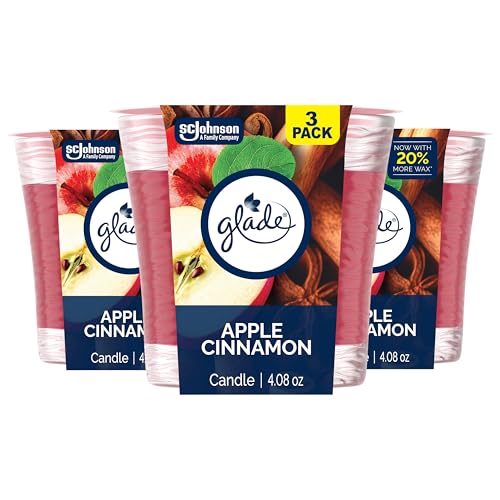 Glade Apple Cinnamon Scented Candle Jar - 4.08 Oz, 3 Count