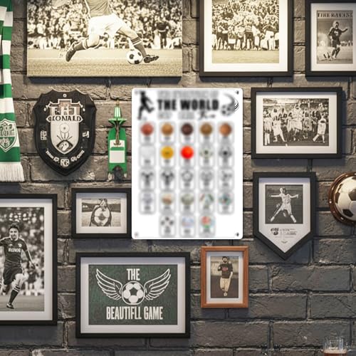 Soccer Championship Metal Poster - Evolution of World Cup Art (12x8 in)