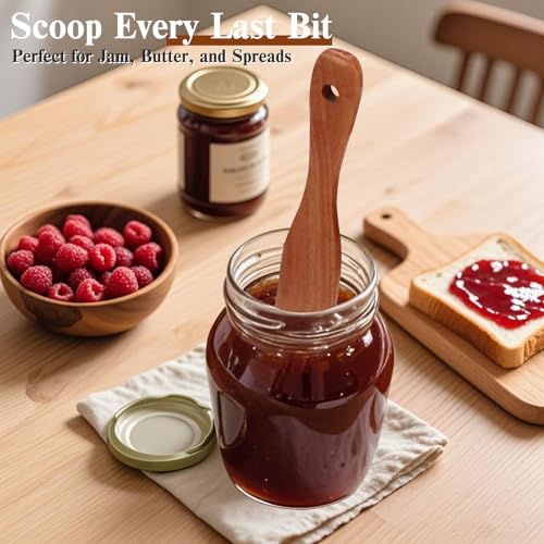 Azureblue 2Pcs Skinny Spurtle for Sourdough Starter - Wooden Baking Utensils