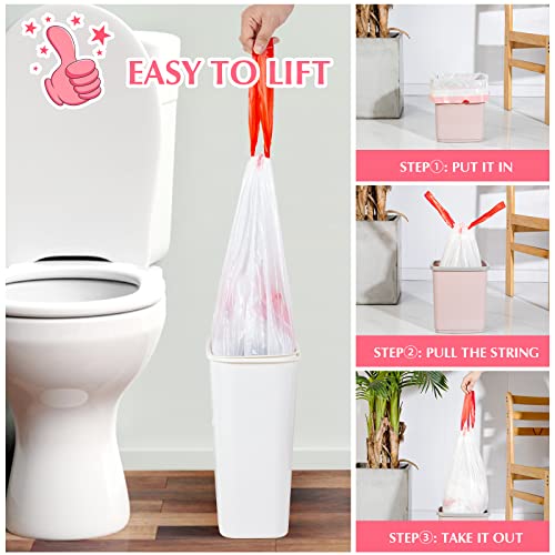 Ryobyo 4 Gallon Drawstring Trash Bags - Extra Strong, Leak-Proof, Unscented, 44 Pack