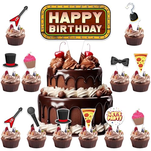 Horror Game Birthday Cake Toppers - 24Pcs Cupcake Picks Set