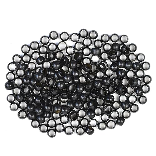 Black Micro Link Beads for Hair Extensions 3.0mm Copper Rings 200 Pcs