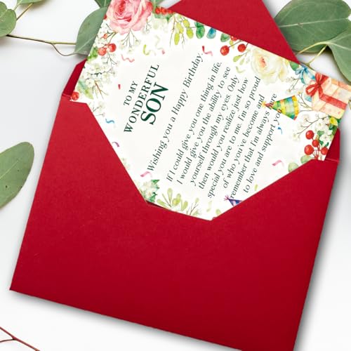 Son Birthday Card with Loving Message from Mom or Dad, 8 x 5.3 Inches
