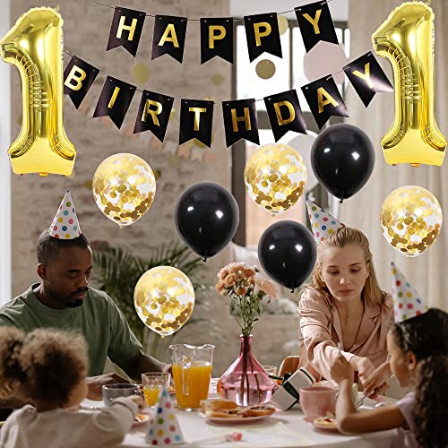 Gold 16th Birthday Decoration Kit with Banner & Balloons