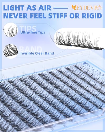 EYDEVRO Spider Lash Clusters Wispy DIY Eyelash Extensions DD Curl 10-14mm