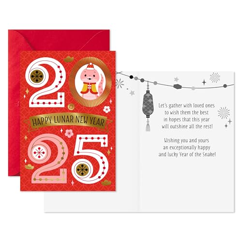 Hallmark 2025 Chinese New Year Card Pack - 6 Cards & Envelopes