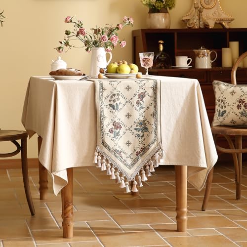 Patdrea French Vintage Linen Table Runner 12x102 Inches - Audrey Variation