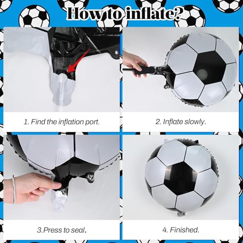 Soccer Balloons Set - 18 Inch Foil & Confetti Balloons for Parties