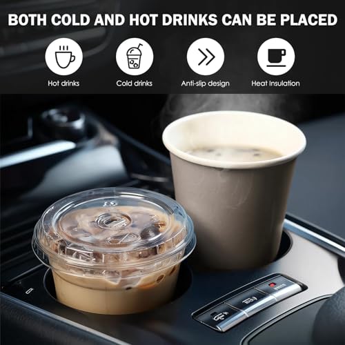 Absorbent Blue Floral Car Coasters Set of 2 - Non-Slip Cork Base