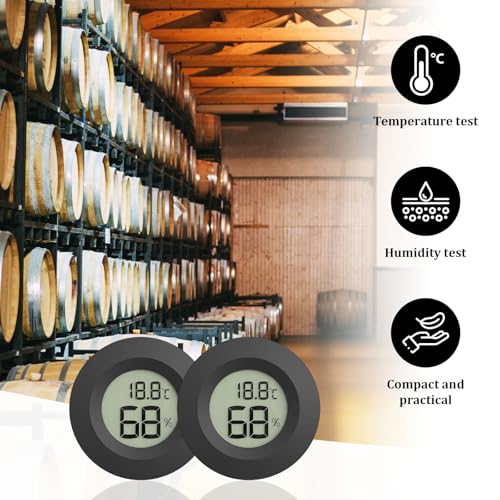 Jemey 2-Pack Digital Cigar Humidor Hygrometer & Thermometer Gauge