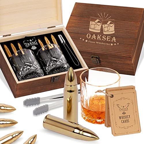 Whiskey Bullets / Whiskey Bullets Reusable Stainless Steel & Glass Set – Gift for Men Dad Husband