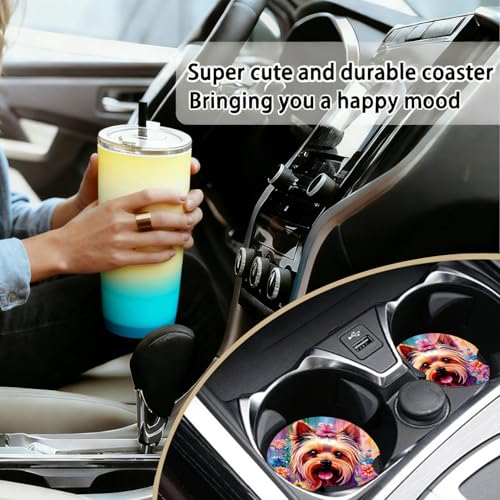 Red Ladybug Car Cup Holder Coasters - 2.75 Inch Anti-Slip Neoprene Mats