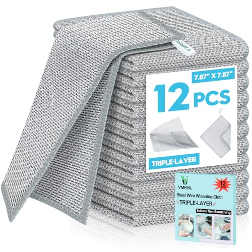 VMKBL 12-Pack Non-Scratch Wire Dishcloths - 7.87 Inch
