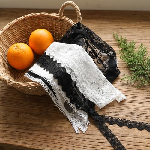 Falzqq 4 Pack Lace Headbands for Women Vintage Floral Head Scarf