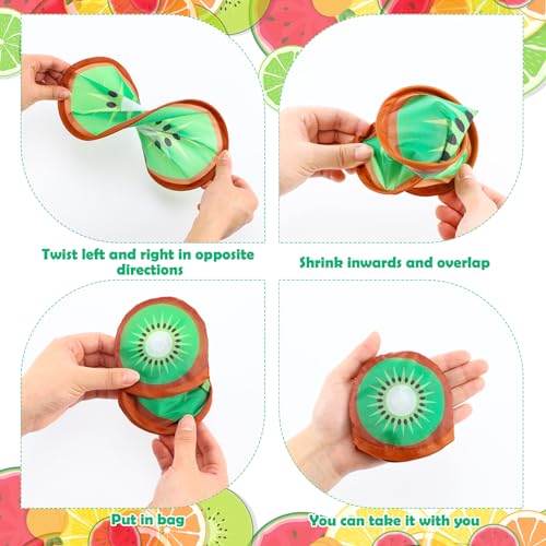 CroBlissful 6-Piece Foldable Fruit Fans - Colorful Handheld Accessories